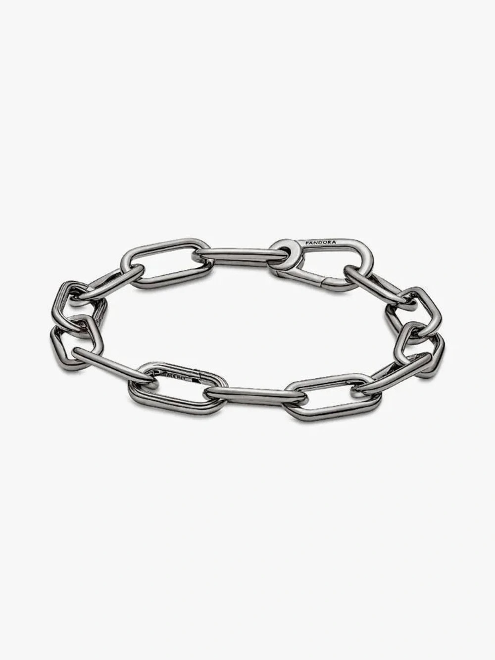 Pandora Polished Silver Rectangular Link Bracelet